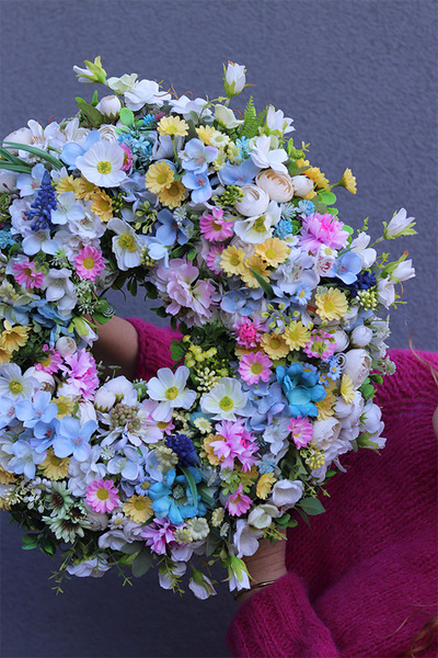 Wiosenna Bajka 2, dekoracyjny wianek na drzwi