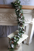 Scandi Silver, świąteczna girlanda LED na kominek