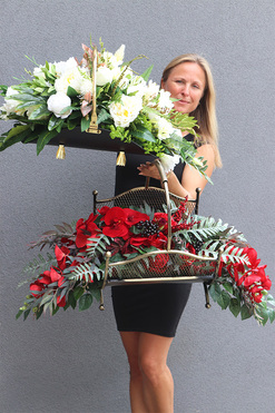 komplet dekoracji nagrobnych w koszach Wspomnienie 1, kpl.2szt