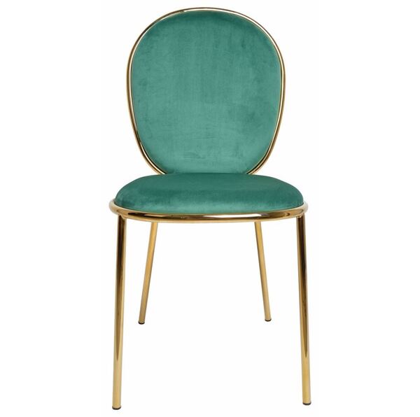Prenolia, krzesło z welurowym obiciem, zielone, wym.44x51x92cm