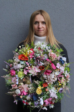 Mazurskie Łąki, kwiatowy wianek na drzwi, śr.47cm