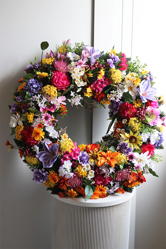 Kolorone, wiosenny wianek na drzwi