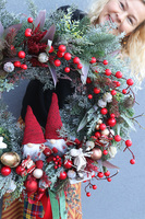dekoracyjny wianek świąteczny, Skrzaty u Kasi, śr.55cm  