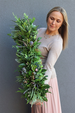 kompozycja sukulenty w długiej donicy, Hektor Modenato, dł.80cm