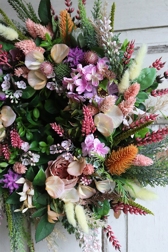 bogaty wianek ozdobny, Villato, rozp.38cm 