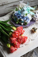 bukiet gumowych tulipanów, Maggio Novelty Morelli, 7szt. dł.44cm