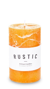 Rustic Candle, świąteczna świeca w kształcie walca, orange, wys.11cm