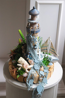 Latarnia Morska, kompozycja marynistyczna na drewnie	