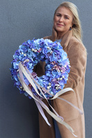 Asenia Hortensja Blue, wianek na drzwi