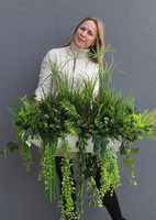 Big Laos Suculentano, kompozycja sukulenty w długiej donicy, wys.40x70cm