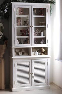 OD RĘKI Bristol White, biblioteczka kredens, ekspozycja, wym.100x45x210cm