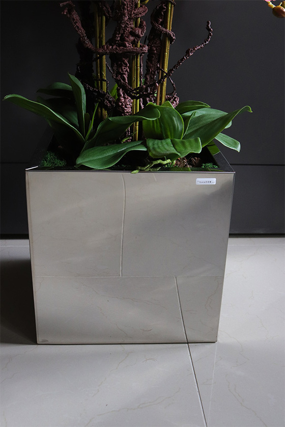 ekskluzywny storczyk w stalowej donicy, Koralovy Mirror Cube