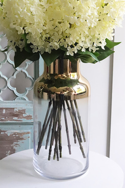 OD RĘKI Bzy Luxury, bukiet kwiatów w wazonie, białe, wys.58cm