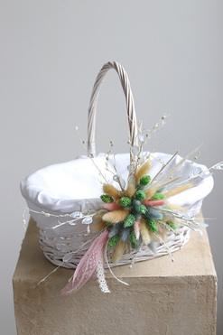 OD RĘKI Bettre, dekorowany koszyczek wielkanocny, wys.28cm 