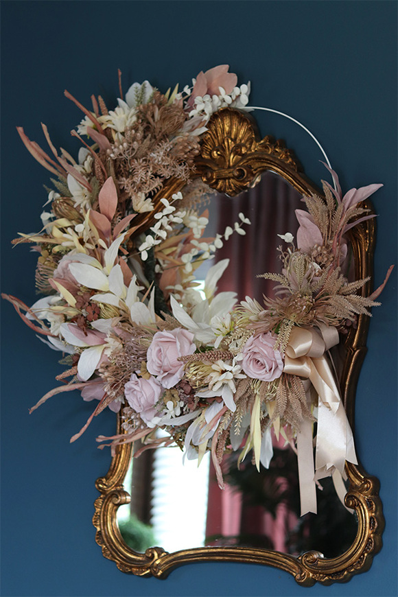 Subtelle Carmello, wianek boho na obręczy, rozp.80cm