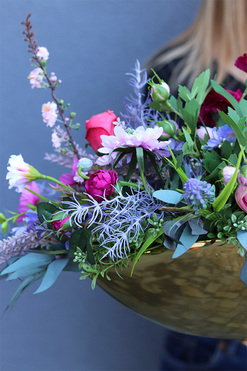 Pink&Purple Laos, wiosenna kompozycja kwiatowa, wym.34x64cm