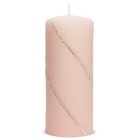 Elegance, świąteczna świeca w kształcie walca, różowa, wys.17cm