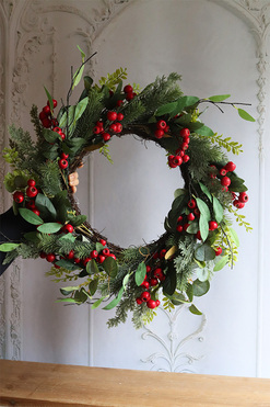 OD RĘKI Zimowy Sad, świąteczny wianek dekoracyjny, śr.58cm 