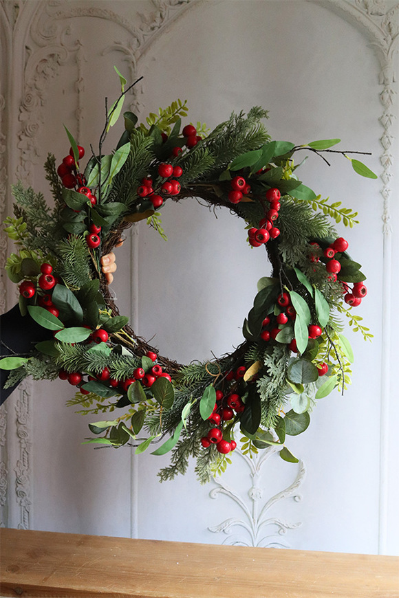 Zimowy Sad, świąteczny wianek dekoracyjny