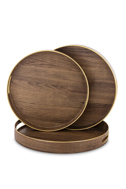 Wood Style A, stylowa taca melaminowa, kpl.3szt