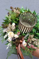 Leddure, kompozycja / stroik jesienny z lampionem, wym.28x18cm