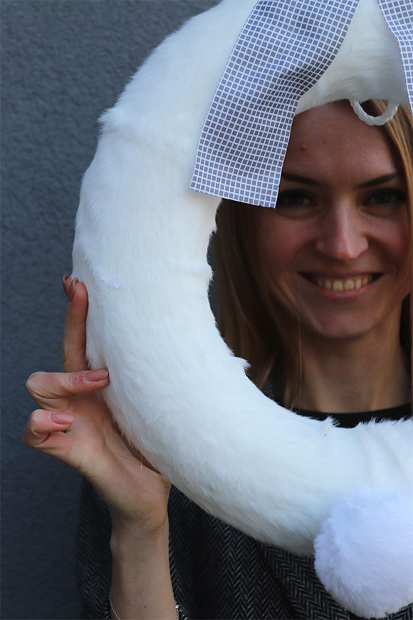 Słodki Króliczek, wianek zawieszka na drzwi