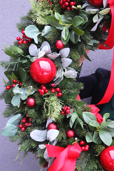 Christmas XXL, ogromny bożonarodzeniowy wianek, śr.100cm