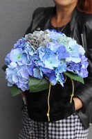 Blueta, flowerbox niebieskie hortensje