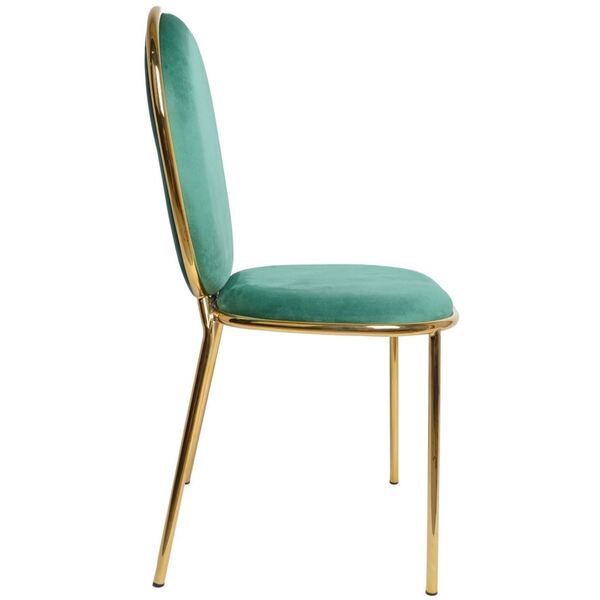 Prenolia, krzesło z welurowym obiciem, zielone, wym.44x51x92cm