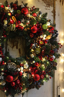 Świąteczny Kolor Big 2, bogaty wianek świąteczny LED