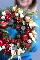 Czas na Święta, wianek bożonarodzeniowy, śr.28cm