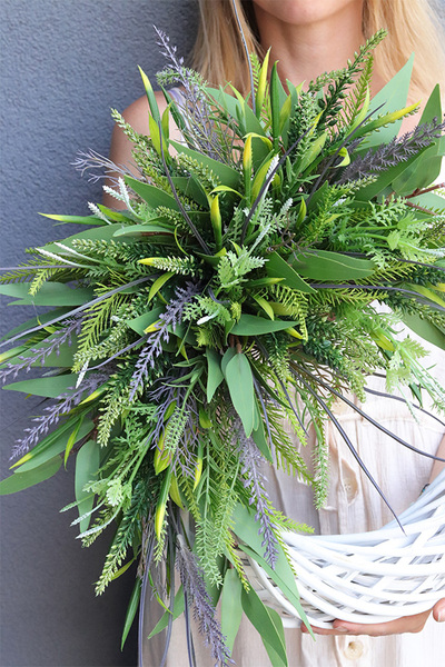 Green Place, asymetryczny zielony wianek