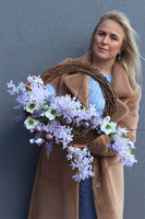 Fioletova Wielkanoc, wianek z ptaszkami