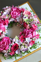 Rosalista, różowy wianek dekoracyjny