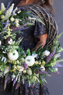 wianek ozdobny Lawenda&Dynia, wym.43cm 