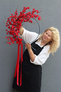 Sakura Subtelle Rich, wiosenny wianek na obręczy, rozp.60cm 