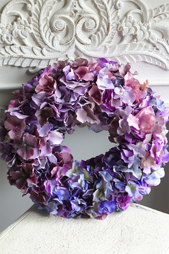 Hydrangea Silenna, wysokiej jakości wianek z hortensjami, śr.40cm 