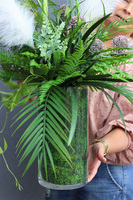 Green&White Henalla, kompozycja w szklanym wazonie