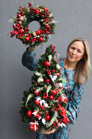 Czerwona Gwiazdka, choinka dekoracyjna LED