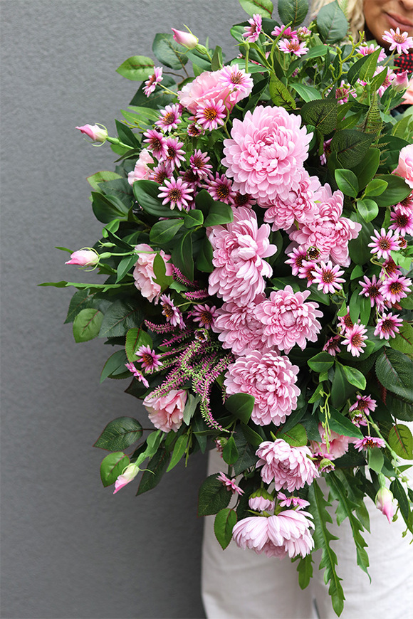 Astry Pink, komplet dekoracji nagrobnych