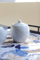 Różana, porcelanowy mlecznik i cukiernica