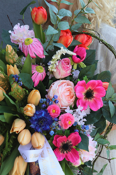 Mother's Day, dekoracja nagrobna w kształcie serca