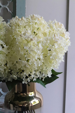 OD RĘKI Bzy Luxury, bukiet kwiatów w wazonie, białe, wys.58cm