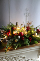 Ptaki w Parku, świąteczny stroik LED na tacce