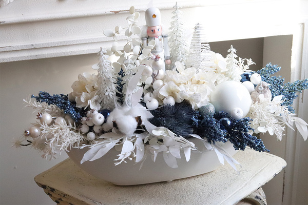 Kraina Lodu Blue, świąteczny stroik z dziadkiem