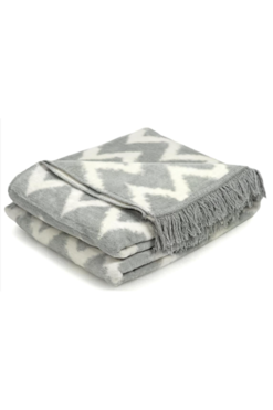 Zygzak koc / pled szary, wym.150x200cm