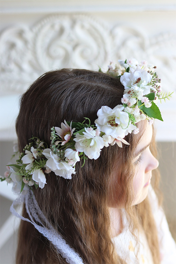 Wiosenna Aria, komunijny wianek na głowę, rozmiar uniwersalny