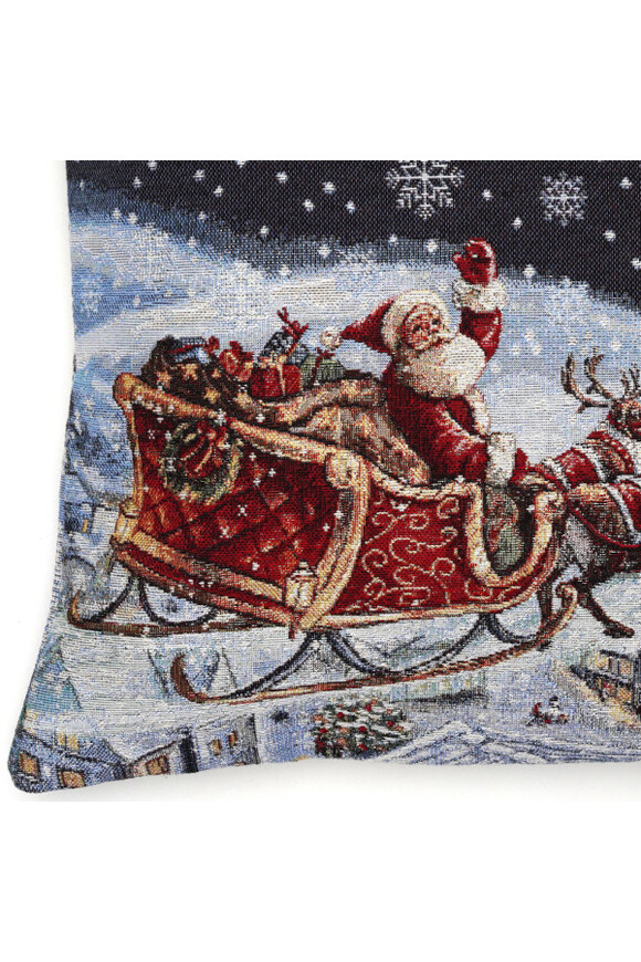 Zaprzęg Mikołaja, świąteczna poszewka gobelinowa dwustronna