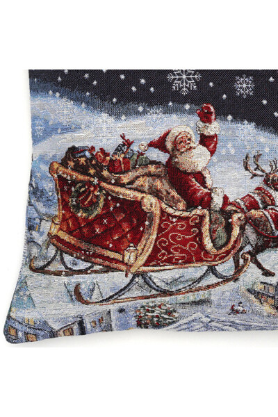 Zaprzęg Mikołaja, świąteczna poszewka gobelinowa dwustronna