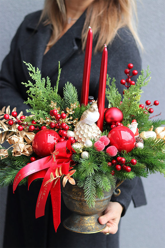 Gerenna, adwentowy stroik z bałwankiem w pucharze